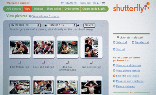 Shutterfly website