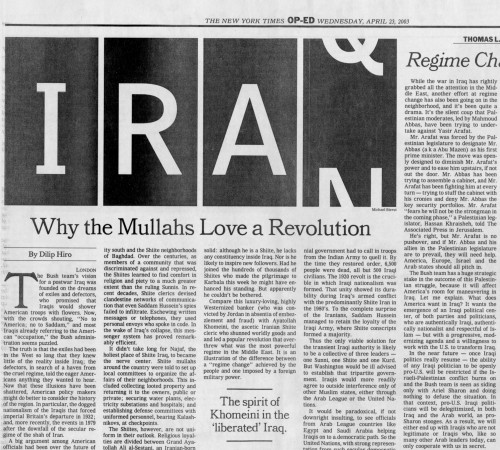 Iran/Iraq Op-Ed
