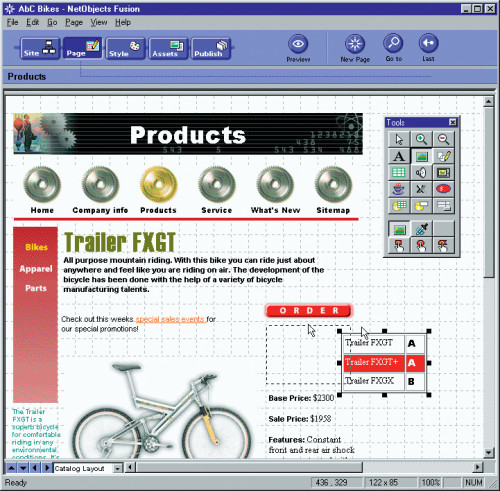 NetObjects Fusion software application