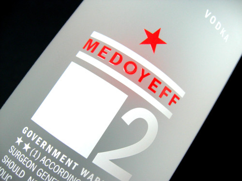 Bottle, Medoyeff vodka