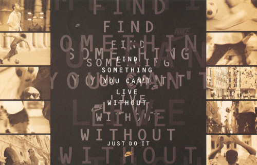 "Just Do IT" Point-of-Purchase Poster ("Find Something You Can't Live Without")