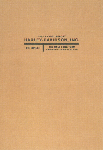 1992 Harley Davidson, Inc. Annual Report