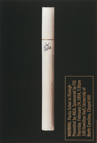 “Cigarette” Poster (Paula Scher in Raleigh)