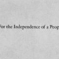 For the Independence of a People, brochure