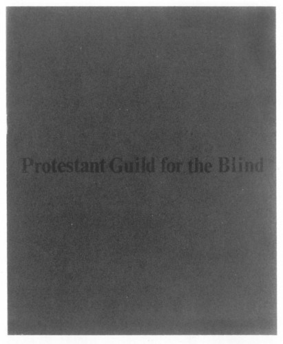 The Protestant Guild for the Blind, brochure