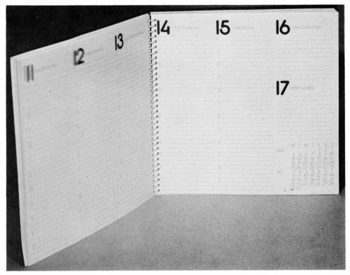 1974, desk diary