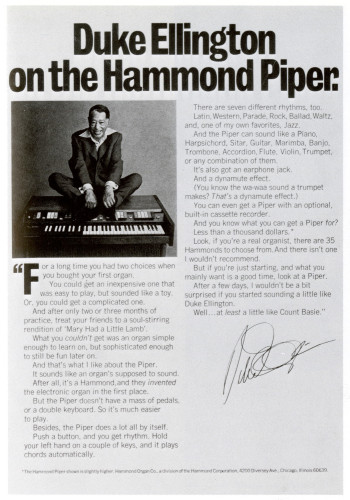 Duke Ellington on the Hammond Piper.