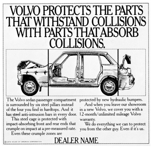 Volvo protects the parts that withstand collisions…
