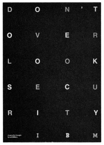 Don't Overlook Security, poster