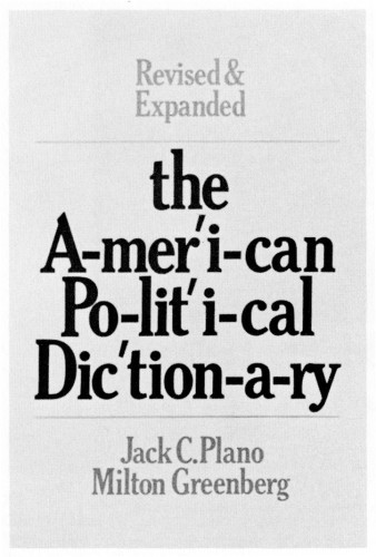The American Political Dictionary, book jacket