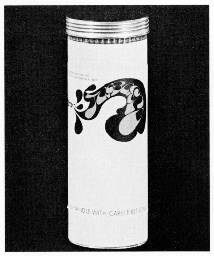 Tabasco, mailing tube with bottle