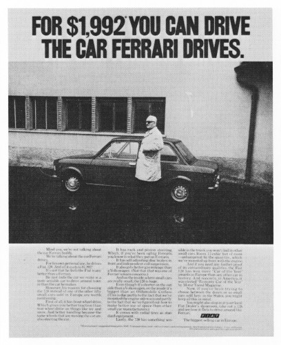 "For $1,992 you can drive the car Ferrari drives."