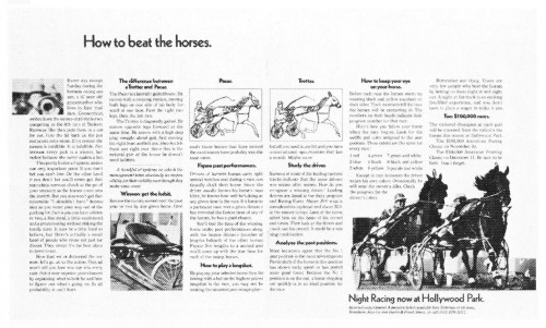 “How to beat the horses."