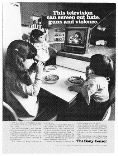 “This television can screen out hate, guns and violence."