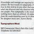 Typographers West Business Papers