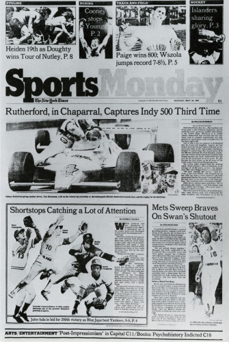 Sports Monday, The New York Times, May 26, 1980