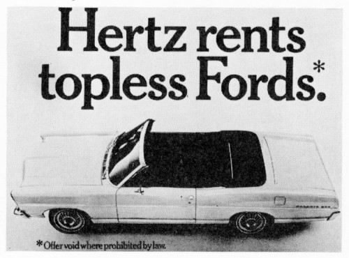 Hertz Rents Topless Fords poster