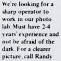 “We’re looking for a sharp operator…”