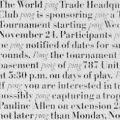 IBM World Trade Headquarters Club Table Tennis Tournament, announcement