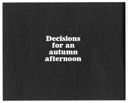 Decisions for an Autumn Afternoon, flip-book