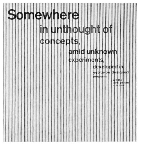 Somewhere, in unthought-of concepts…, personnel recruitment booklet