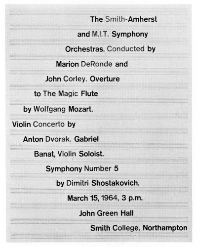 The Smith-Amherst and M.I.T. Symphony Orchestras, poster