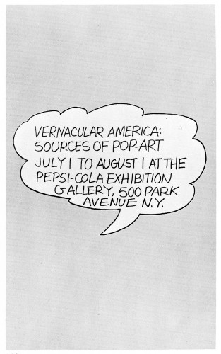 Vernacular America:  Sources of Pop Art, poster
