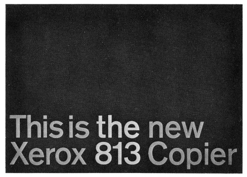 This is the new Xerox 813 copier, pop-up folder