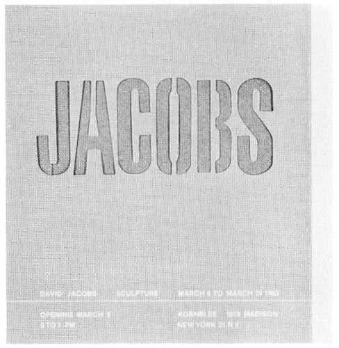 Jacobs, exhibition announcement