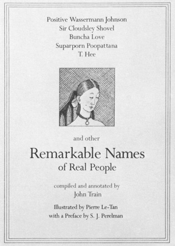 Remarkable Names of Real People