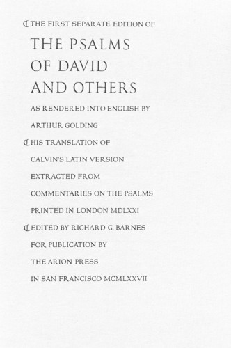The Psalms of David and Others