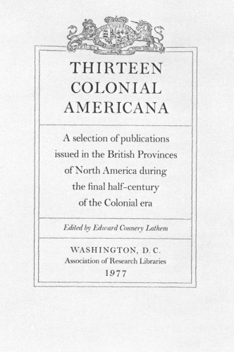 Thirteen Colonial Americana