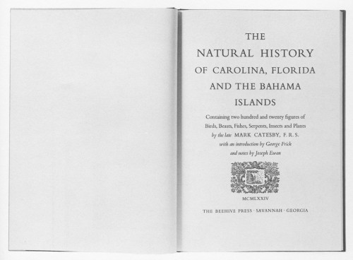 The Natural History of Carolina, Florida and the Bahama Islands