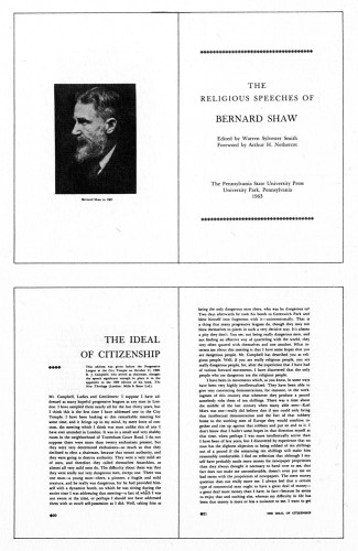 The Religious Speeches of Bernard Shaw