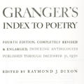 Granger’s Index to Poetry