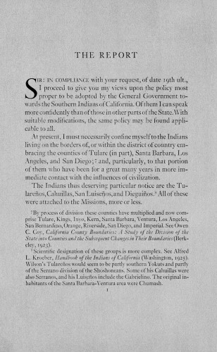 The Indians in Southern California in 1852, the B.D. Wilson Report and a selection of contemporary comment