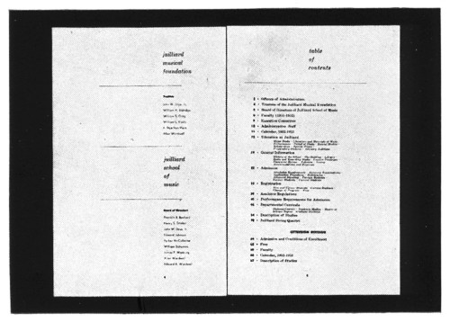 Julliard 1952–53 Ext. Div., catalogue