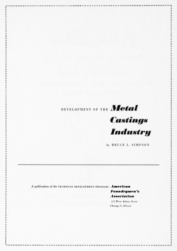 Development of the Metal Castings Industry