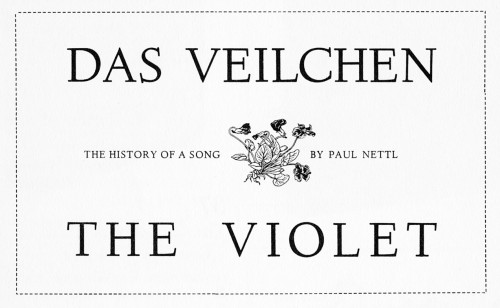 The Violet (Das Veilchen), The history of a song
