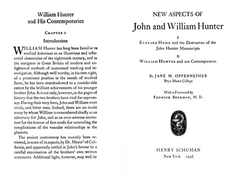 New Aspects of John and William Hunter