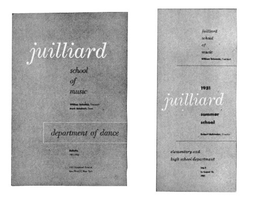 Julliard, folders—Julliard summer school and department of dance