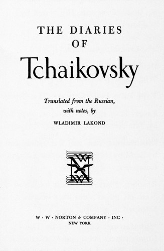 The Diaries of Tchaikovsky