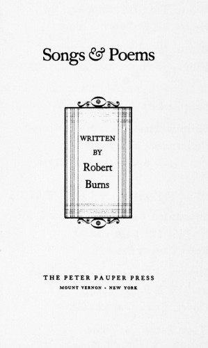 Songs and Poems Written by Robert Burns