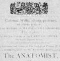 Colonial Williamsburg presents…The Anatomist (playbill)