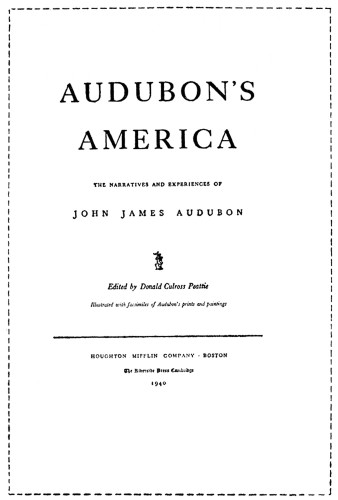 Audubon’s America: The Narrative and Experiences of John James Audubon