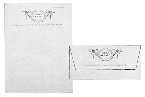 John Gerald letterhead and envelope