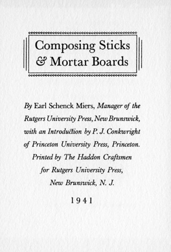 Composing Sticks and Mortar Boards