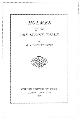Holmes of the Breakfast Table