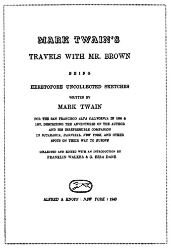 Mark Twain’s Travels with Mr. Brown
