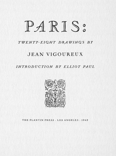 Paris: Twenty-Eight Drawings by Jean Vigoureux